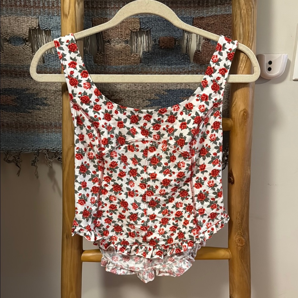 Free People Floral Corset Tank